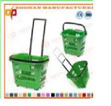 صورة سلة التسوق البلاستيكية عاليه الجوده مزوده بعجلات