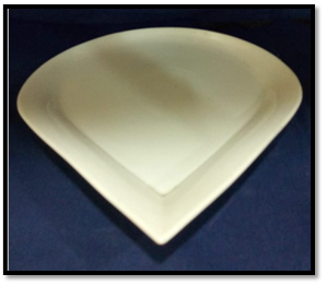 صورة طبق صينى ابيض على شكل دمعه