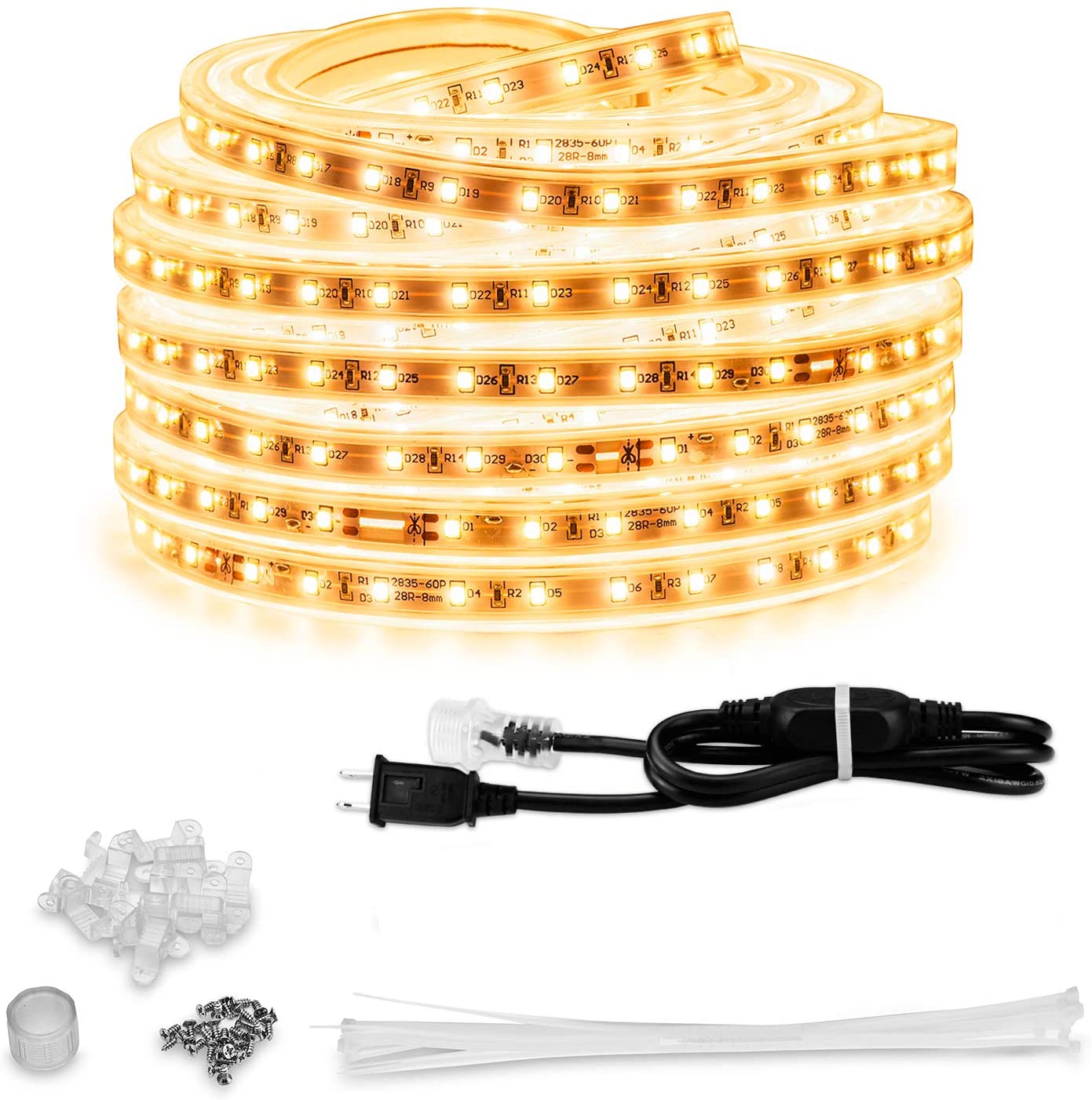 صورة rope light led( white ) - حبل اضاءة باللون الابيض 50متر - البيع بالمتر