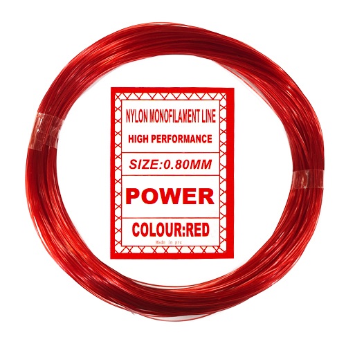 صورة حبل نيلون لون احمر لاستقامة البناء 