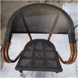 صورة طقم ( 2 كرسي +طاوله +كنبة ) حدائق اللون اسود + بنى 