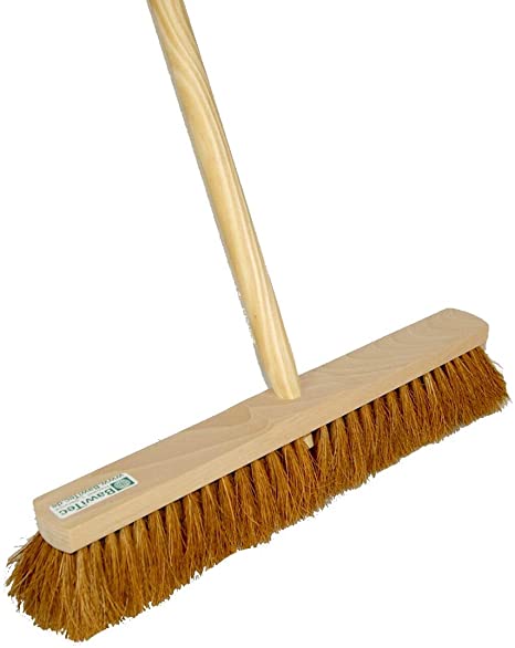 صورة مكنسه ورق بني اللون بيد خشب 60 سم سريلانكي