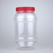 صورة برطمان 3 لتر شفاف بغطاء احمر